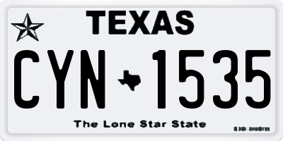 TX license plate CYN1535