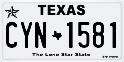 TX license plate CYN1581