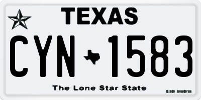TX license plate CYN1583
