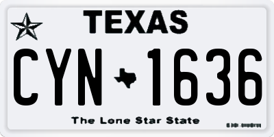 TX license plate CYN1636