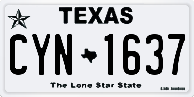TX license plate CYN1637