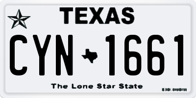 TX license plate CYN1661