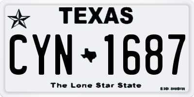 TX license plate CYN1687