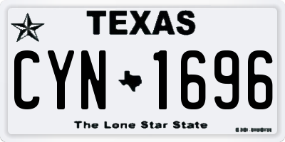 TX license plate CYN1696