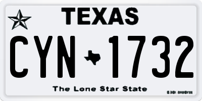 TX license plate CYN1732