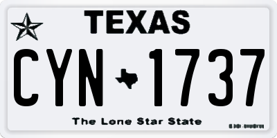 TX license plate CYN1737
