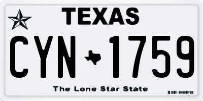 TX license plate CYN1759