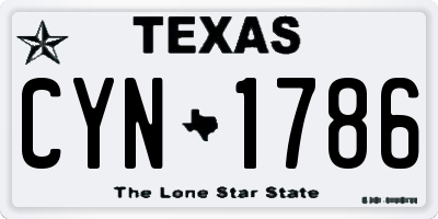 TX license plate CYN1786