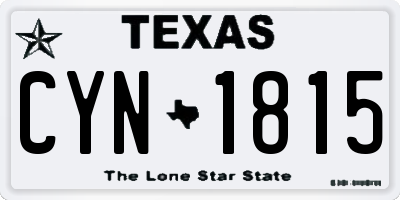 TX license plate CYN1815