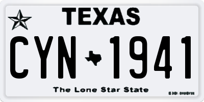 TX license plate CYN1941