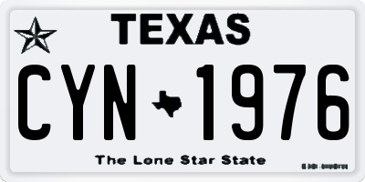 TX license plate CYN1976
