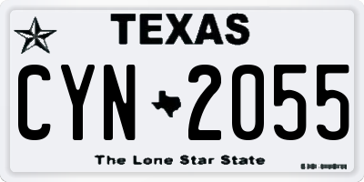 TX license plate CYN2055