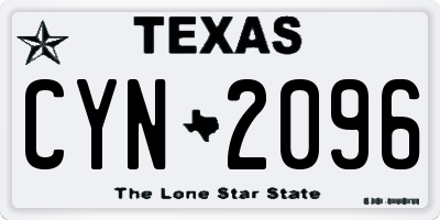 TX license plate CYN2096