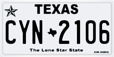 TX license plate CYN2106