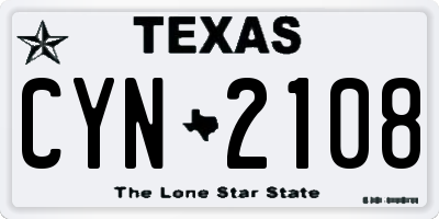 TX license plate CYN2108