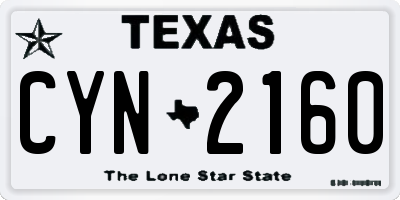 TX license plate CYN2160