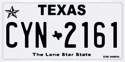 TX license plate CYN2161
