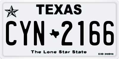 TX license plate CYN2166