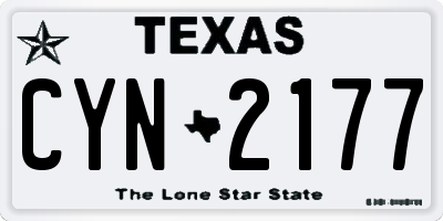 TX license plate CYN2177