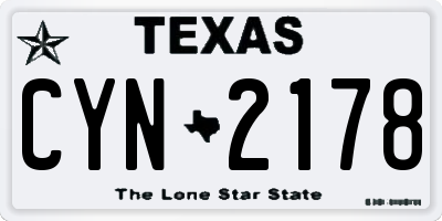 TX license plate CYN2178
