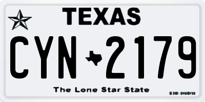 TX license plate CYN2179