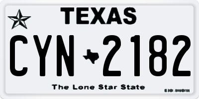 TX license plate CYN2182