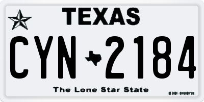 TX license plate CYN2184