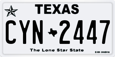 TX license plate CYN2447