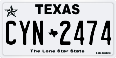 TX license plate CYN2474