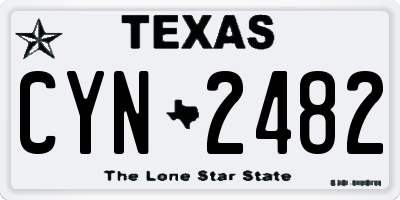 TX license plate CYN2482