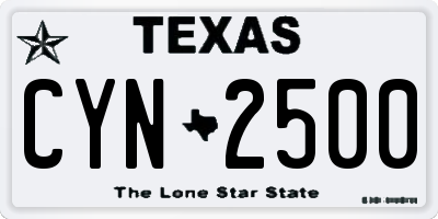TX license plate CYN2500