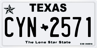 TX license plate CYN2571