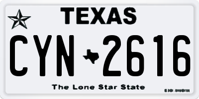 TX license plate CYN2616