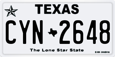 TX license plate CYN2648