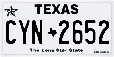 TX license plate CYN2652