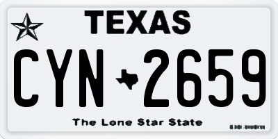 TX license plate CYN2659
