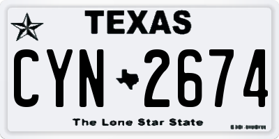 TX license plate CYN2674