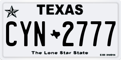 TX license plate CYN2777