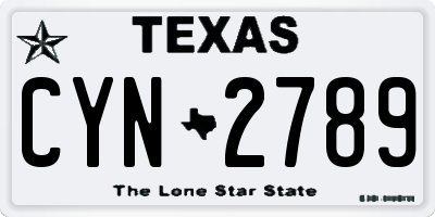 TX license plate CYN2789