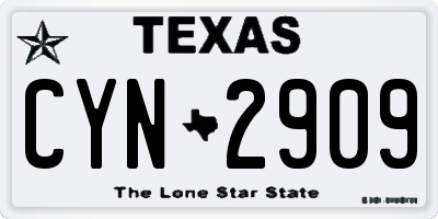 TX license plate CYN2909