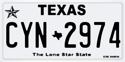 TX license plate CYN2974