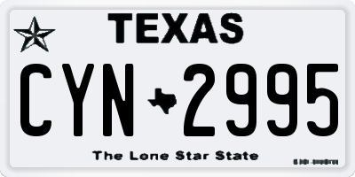 TX license plate CYN2995
