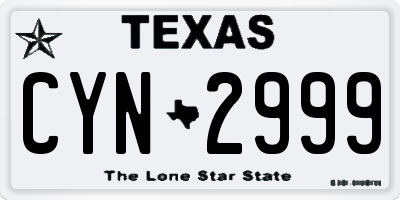 TX license plate CYN2999