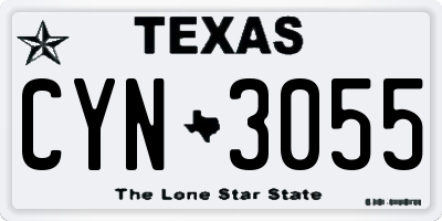 TX license plate CYN3055