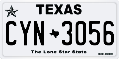 TX license plate CYN3056