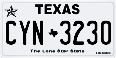TX license plate CYN3230