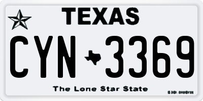 TX license plate CYN3369