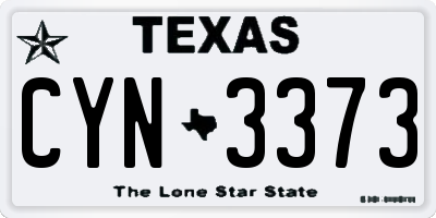 TX license plate CYN3373