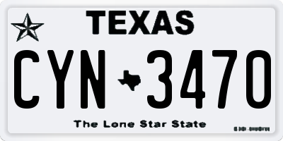 TX license plate CYN3470