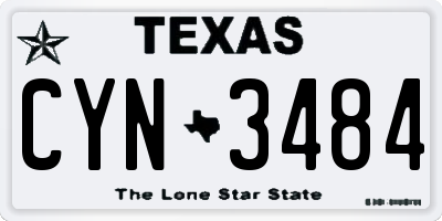 TX license plate CYN3484